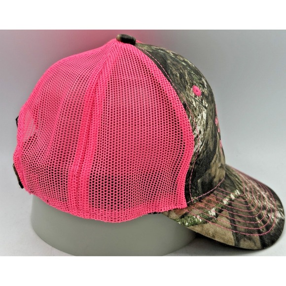 New Mossy Oak Pink & Camo The A-Z Foundation Group Trucker Hat Cap Adjustable - Picture 4 of 8